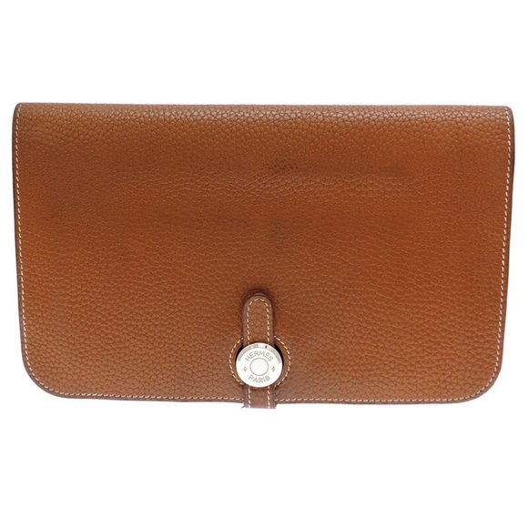 Hermes Dogon GM ���K stamp 2007 Women's and Men's Long Wallet Togo Gold (Brown) - Picture 1 of 10
